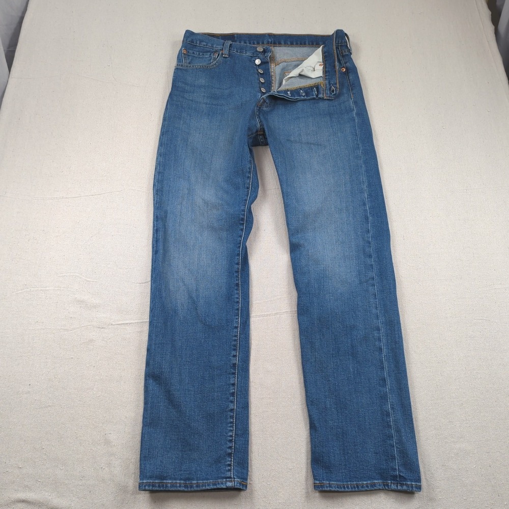 Levis 501 Jeans Mens 33x32 Blue Button Fly Classic American Casual Western
